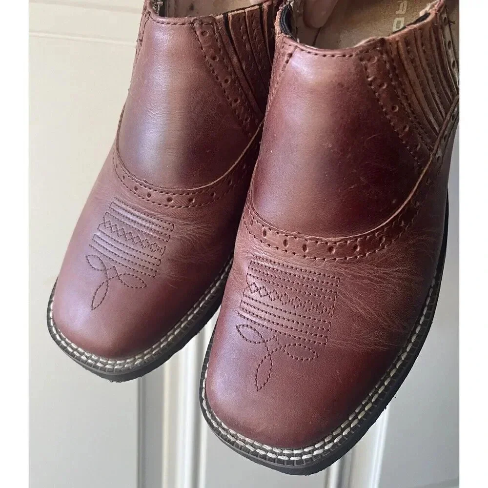 Roper Slip On Loafers Boot Look Brown Size 5.5 Women’s Western Style